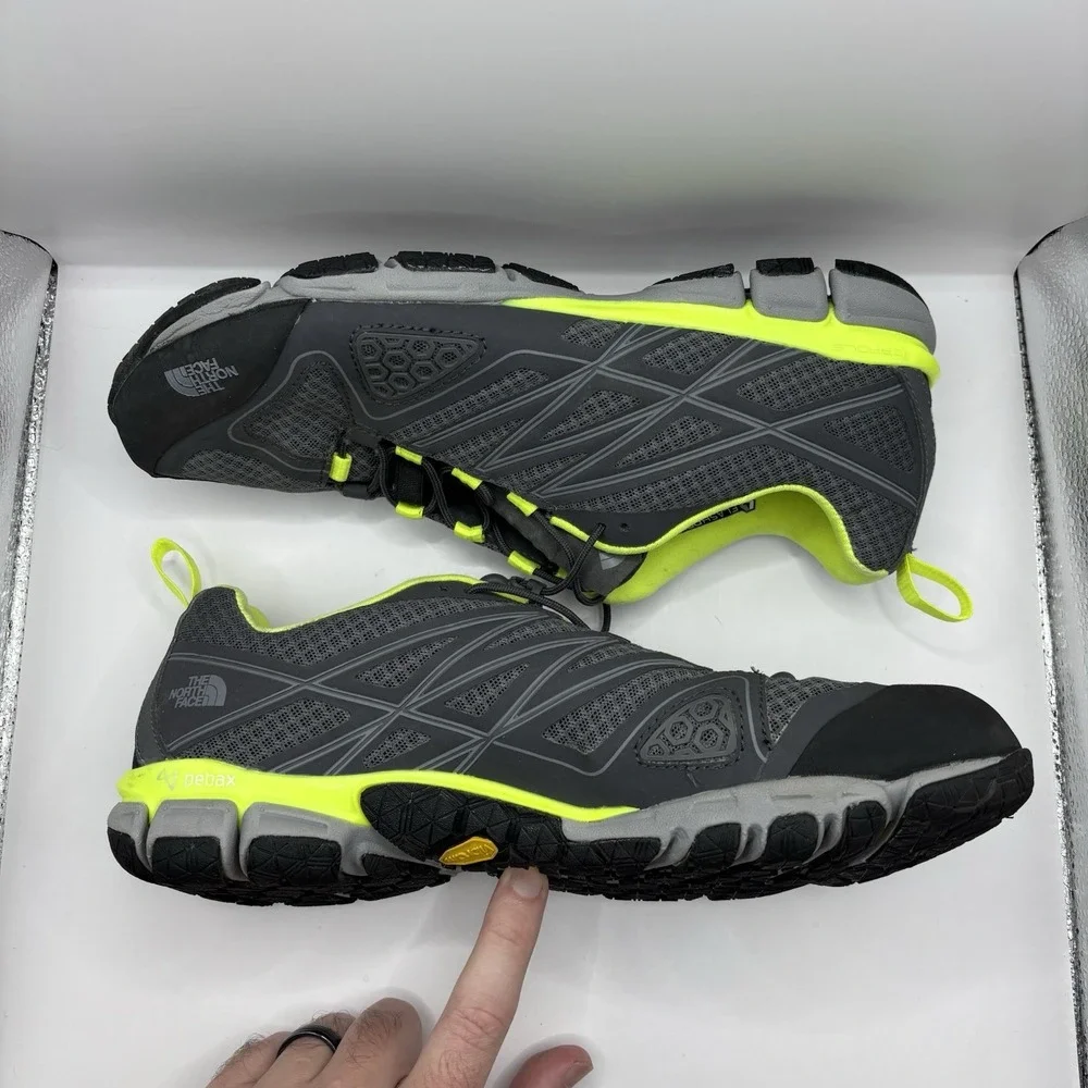 Men's Size 9.5 - The North Face Ultra Current Grey Lime Trail Running Shoes CCE4